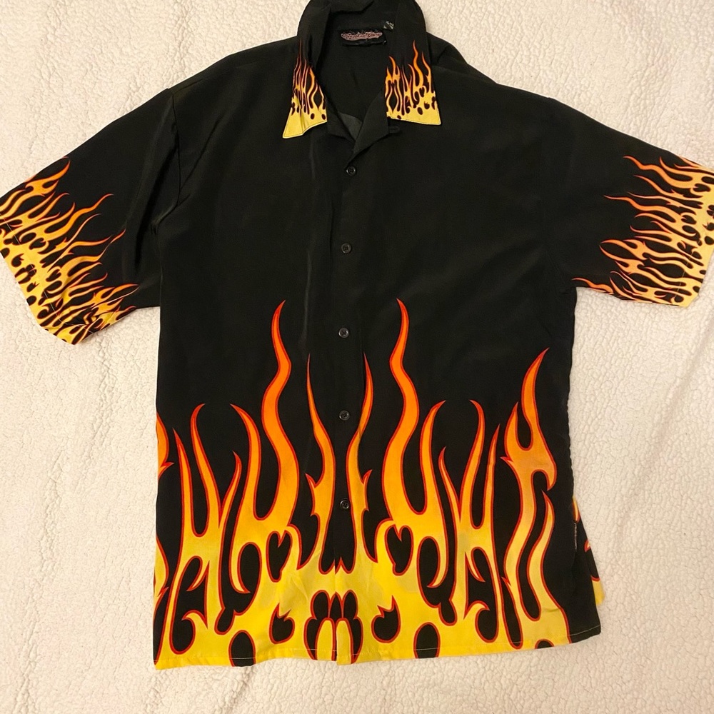 Flame button up